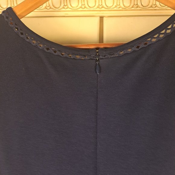 Talbots Women's Navy Cap Sleeve Dress with Ruffle Open Front Cardigan Size XL - Picture 13 of 16